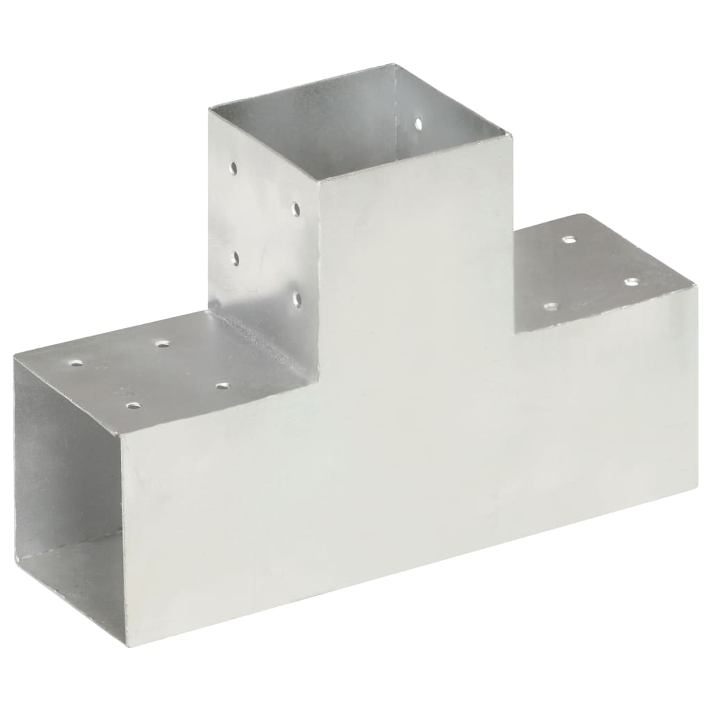 Connettori Pali a Forma di T 4 pz in Metallo Zincato 101x101 mm