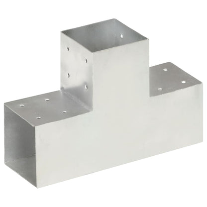 Connettori Pali a Forma di T 4 pz in Metallo Zincato 101x101 mm