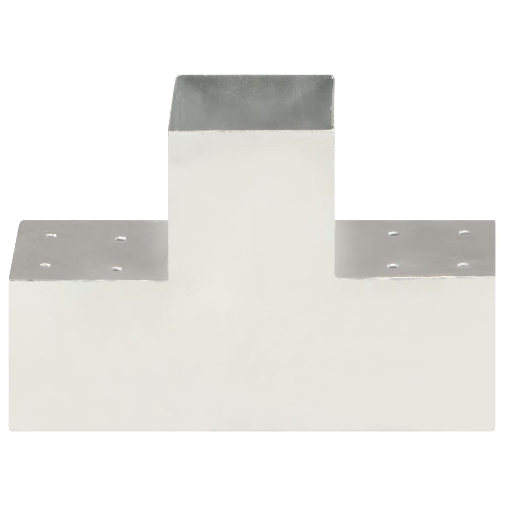 Connettori Pali a Forma di T 4 pz in Metallo Zincato 101x101 mm