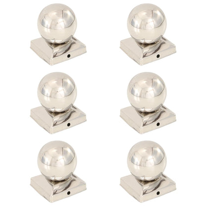 Tappi per Pali 6 pz EstremitÃ  a Globo in Acciaio Inox 91x91 mm