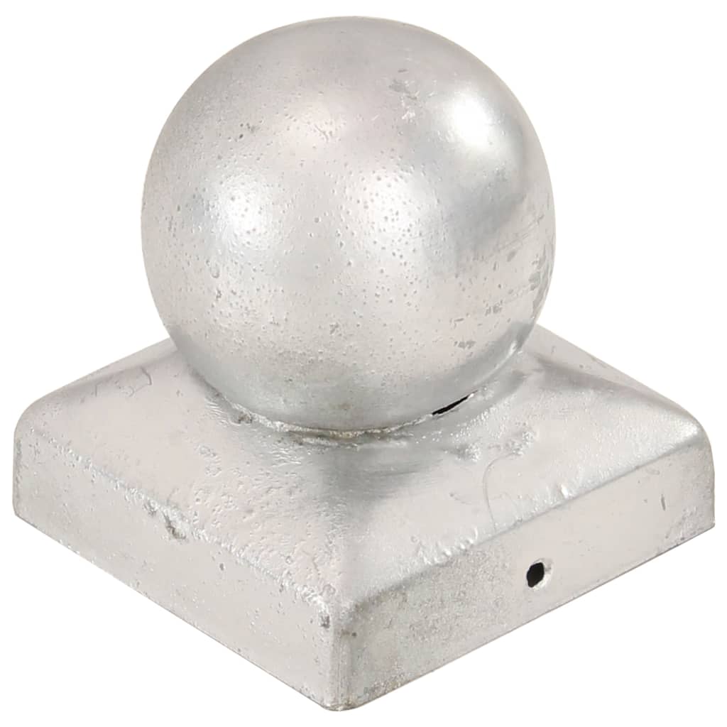 Tappi per Pali 6 pz EstremitÃ  a Globo Metallo Zincato 71x71 mm