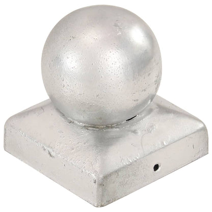 Tappi per Pali 6 pz EstremitÃ  a Globo Metallo Zincato 71x71 mm