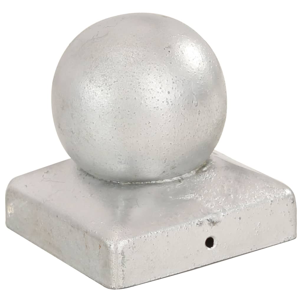Tappi per Pali 6 pz EstremitÃ  a Globo Metallo Zincato 71x71 mm
