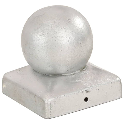 Tappi per Pali 6 pz EstremitÃ  a Globo Metallo Zincato 71x71 mm