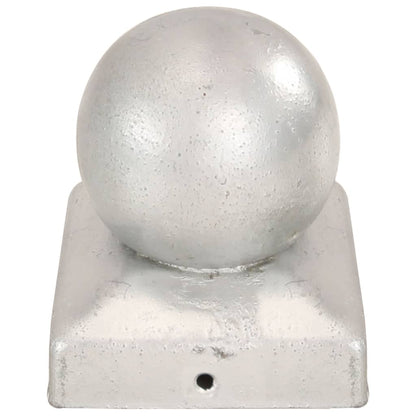 Tappi per Pali 6 pz EstremitÃ  a Globo Metallo Zincato 71x71 mm
