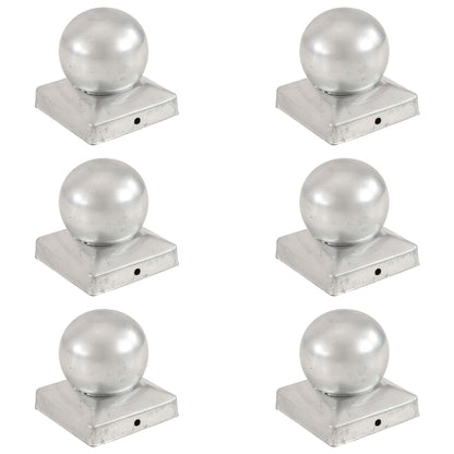 Tappi per Pali 6 pz EstremitÃ  a Globo Metallo Zincato 91x91 mm