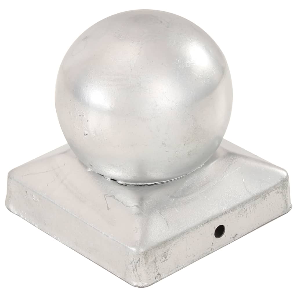 Tappi per Pali 6 pz EstremitÃ  a Globo Metallo Zincato 91x91 mm