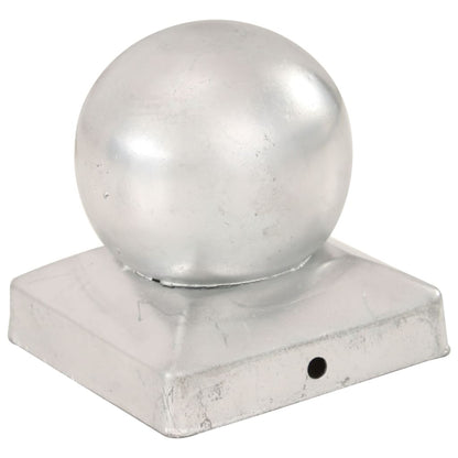 Tappi per Pali 6 pz EstremitÃ  a Globo Metallo Zincato 91x91 mm