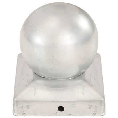 Tappi per Pali 6 pz EstremitÃ  a Globo Metallo Zincato 91x91 mm