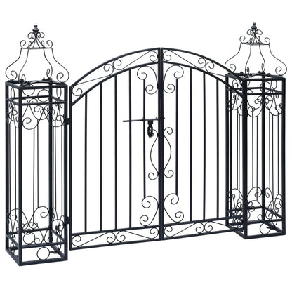Cancello Ornamentale da Giardino Ferro Battuto 22x20,5x100 cm