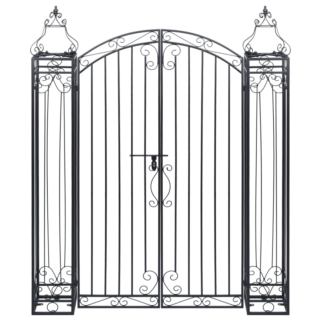 Cancello Ornamentale da Giardino Ferro Battuto 122x20,5x160 cm