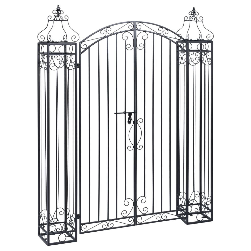 Cancello Ornamentale da Giardino Ferro Battuto 122x20,5x160 cm