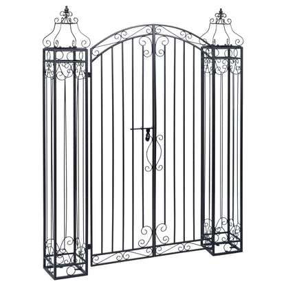Cancello Ornamentale da Giardino Ferro Battuto 122x20,5x160 cm