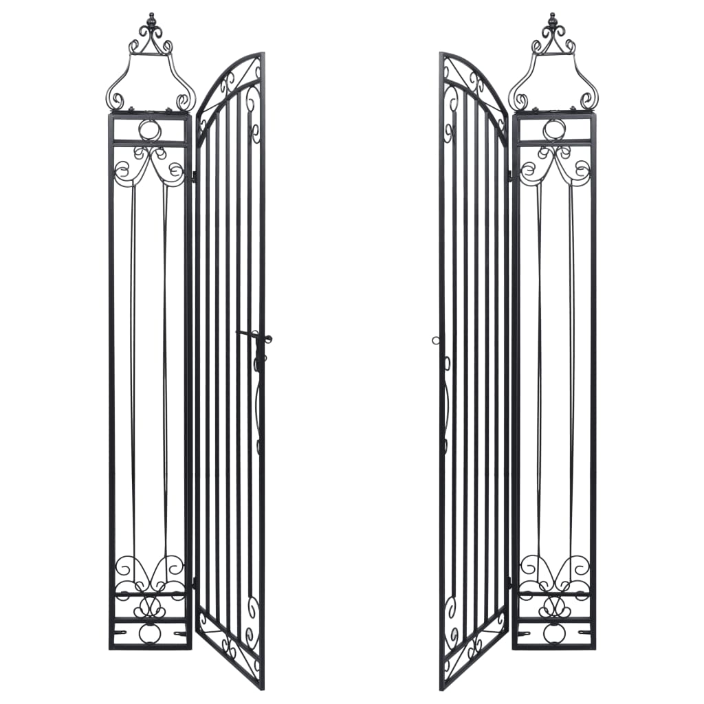 Cancello Ornamentale da Giardino Ferro Battuto 122x20,5x160 cm