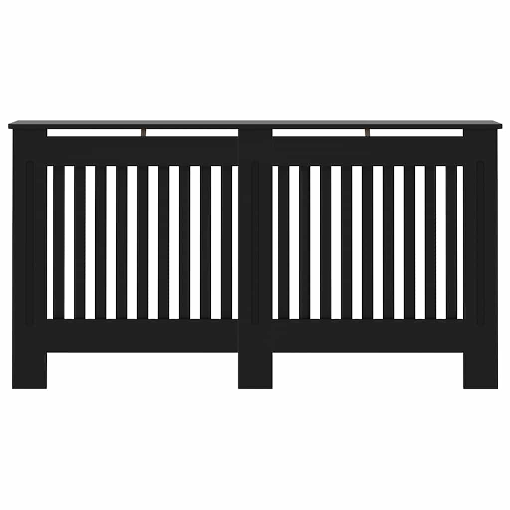 Copertura per Radiatore Nera 152x19x81,5 cm in MDF