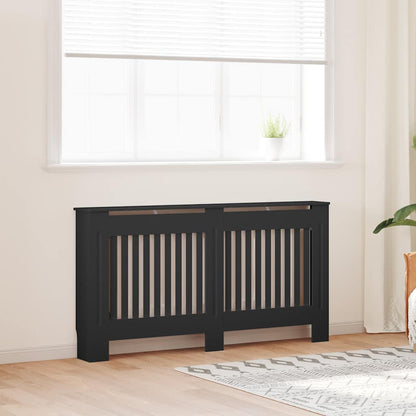 Copertura per Radiatore Nera 152x19x81,5 cm in MDF