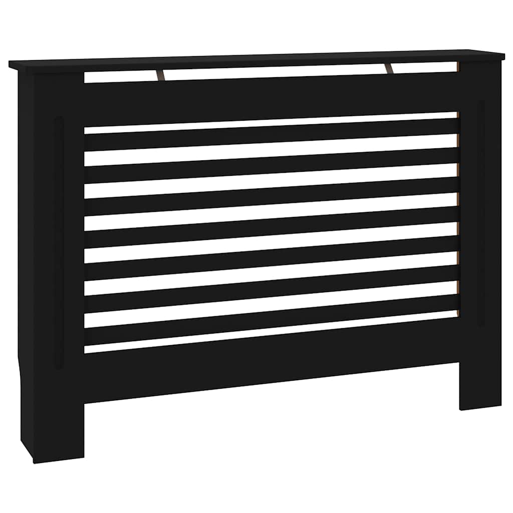 Copertura per Radiatore Nera 112x19x81,5 cm in MDF