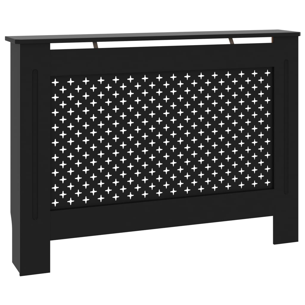 Copertura per Radiatore Nera 112x19x81,5 cm in MDF