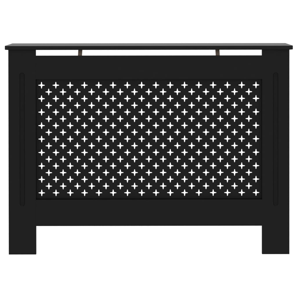Copertura per Radiatore Nera 112x19x81,5 cm in MDF