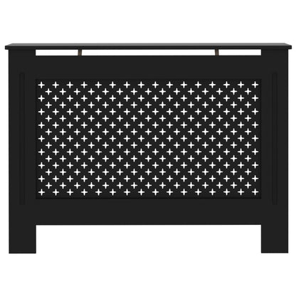 Copertura per Radiatore Nera 112x19x81,5 cm in MDF