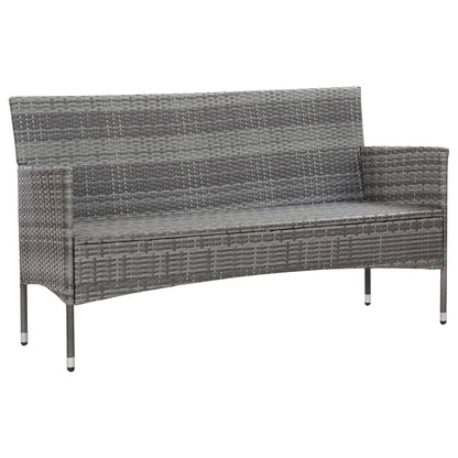 Divano da Giardino a 3 Posti con Cuscini Grigio in Polyrattan