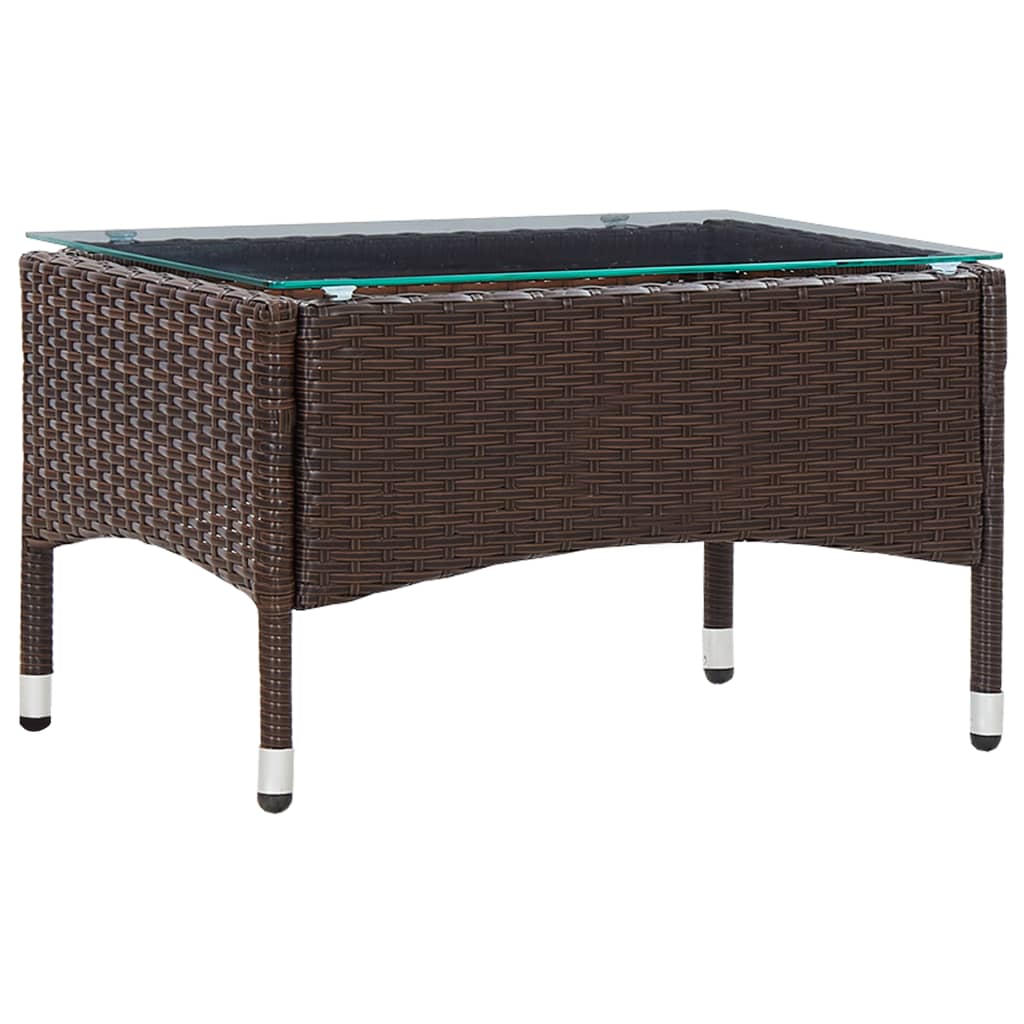 Tavolino da CaffÃ¨ Marrone 60x40x36 cm in Polyrattan