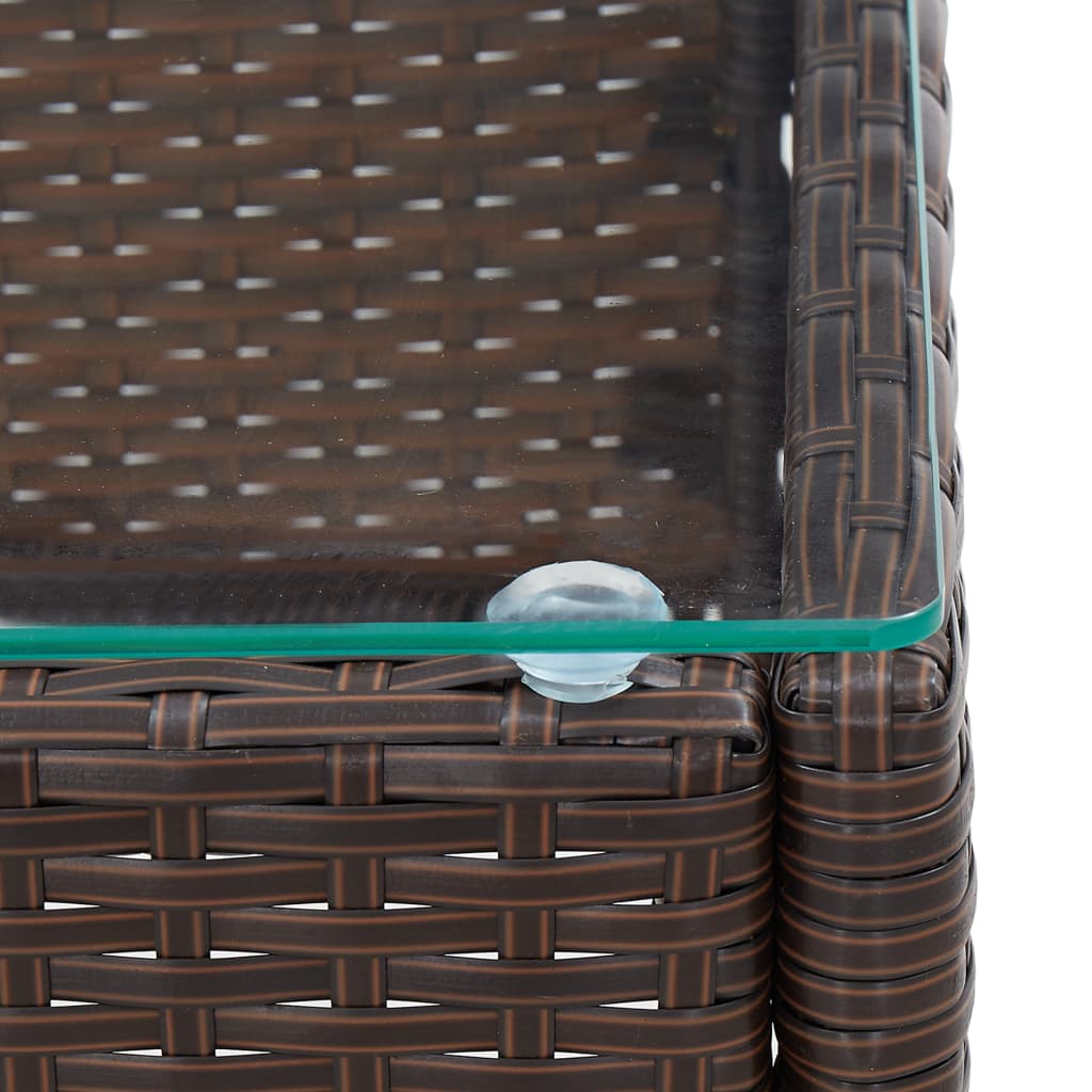 Tavolino da CaffÃ¨ Marrone 60x40x36 cm in Polyrattan