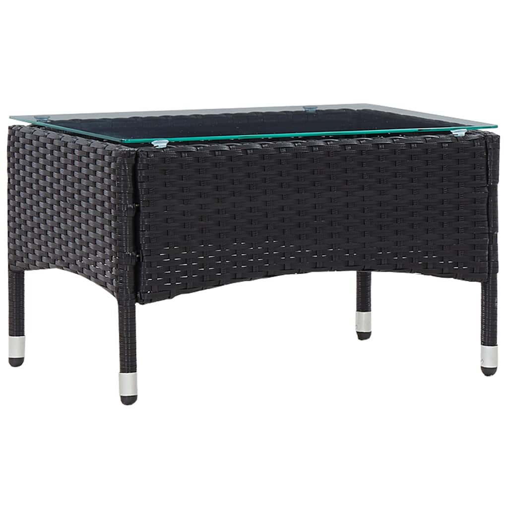 Tavolino da CaffÃ¨ Nero 60x40x36 cm in Polyrattan