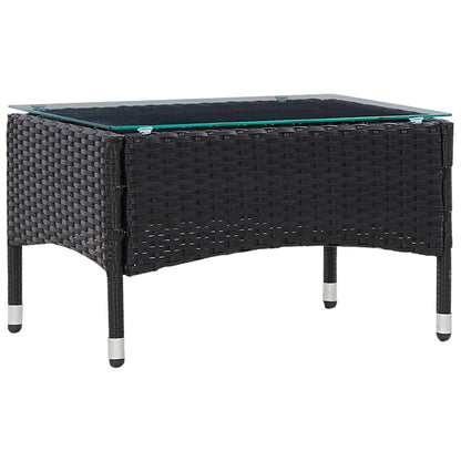 Tavolino da CaffÃ¨ Nero 60x40x36 cm in Polyrattan