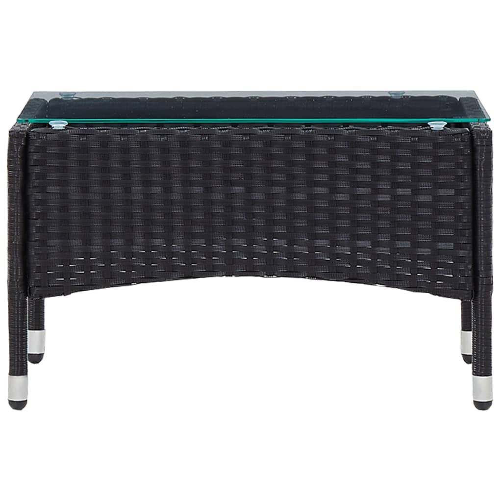 Tavolino da CaffÃ¨ Nero 60x40x36 cm in Polyrattan