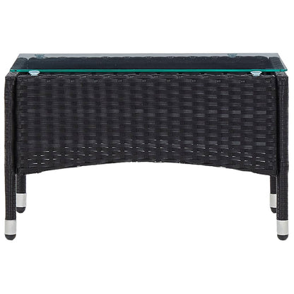 Tavolino da CaffÃ¨ Nero 60x40x36 cm in Polyrattan
