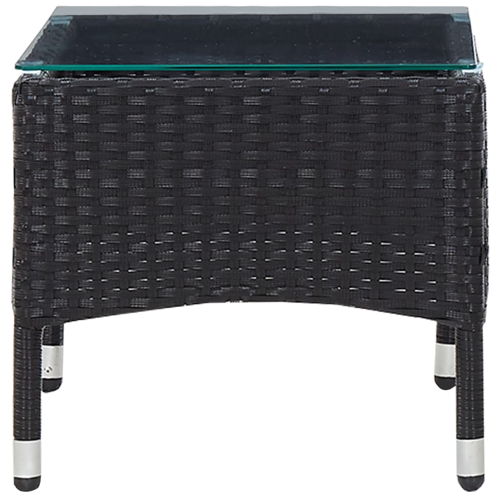 Tavolino da CaffÃ¨ Nero 60x40x36 cm in Polyrattan