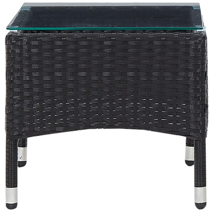 Tavolino da CaffÃ¨ Nero 60x40x36 cm in Polyrattan