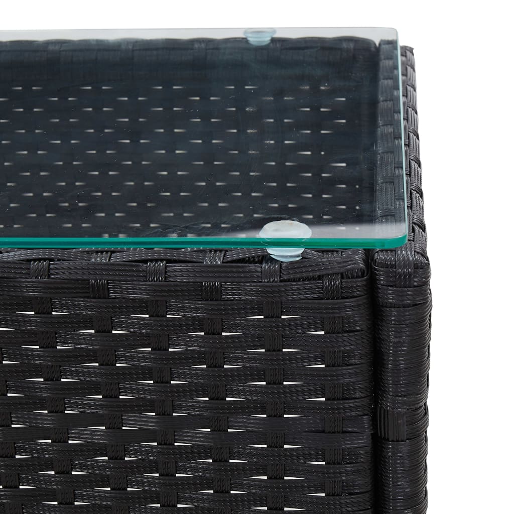 Tavolino da CaffÃ¨ Nero 60x40x36 cm in Polyrattan