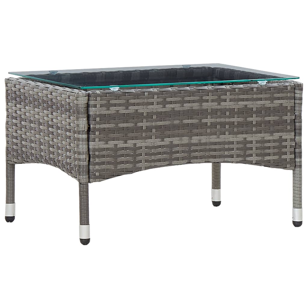 Tavolino da CaffÃ¨ Grigio 60x40x36 cm in Polyrattan