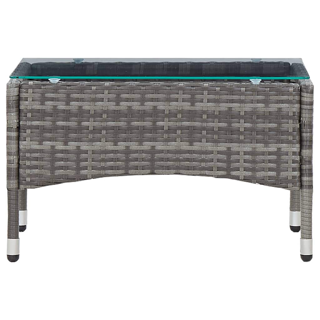 Tavolino da CaffÃ¨ Grigio 60x40x36 cm in Polyrattan