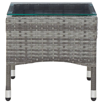 Tavolino da CaffÃ¨ Grigio 60x40x36 cm in Polyrattan