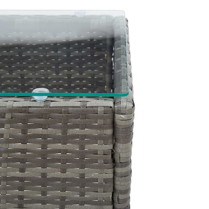 Tavolino da CaffÃ¨ Grigio 60x40x36 cm in Polyrattan