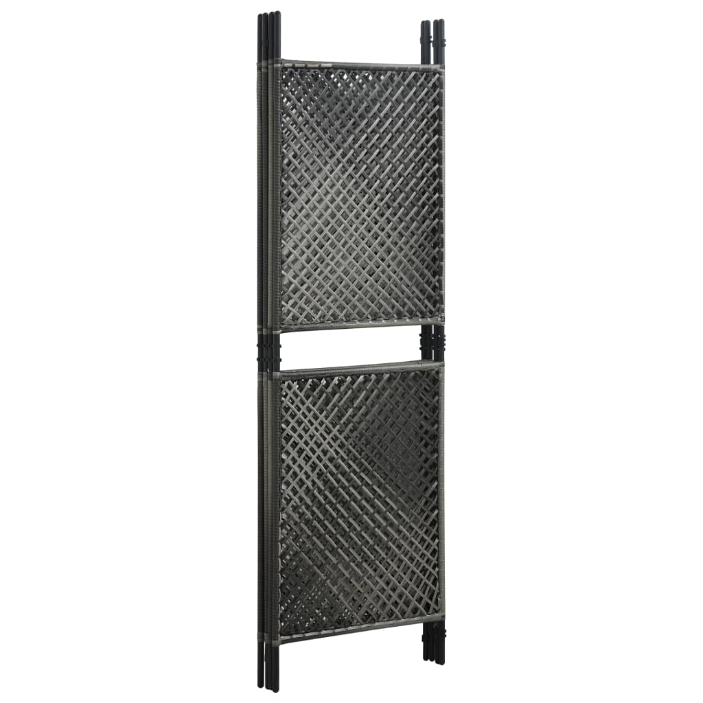 Paravento a 4 Pannelli in Polyrattan Antracite 240x200 cm