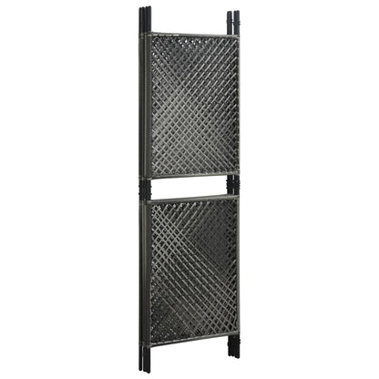 Paravento a 4 Pannelli in Polyrattan Antracite 240x200 cm