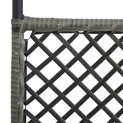 Paravento a 4 Pannelli in Polyrattan Antracite 240x200 cm