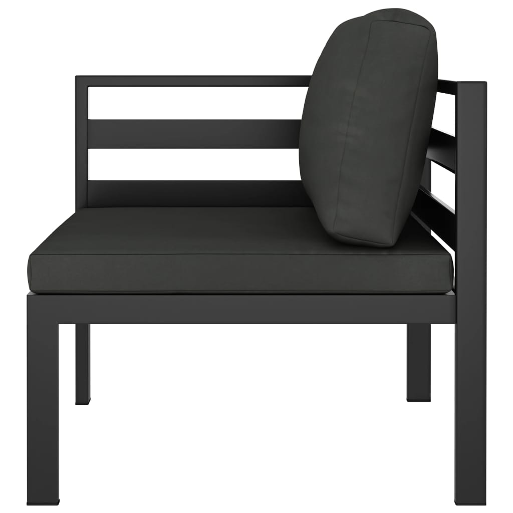 Divano Angolare Modulare 1 pz con Cuscini Alluminio Antracite