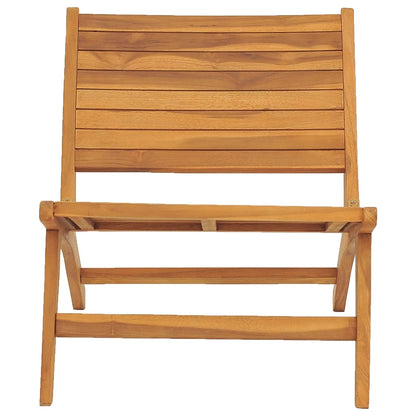 Sedia da Giardino con Poggiapiedi in Legno Massello di Teak