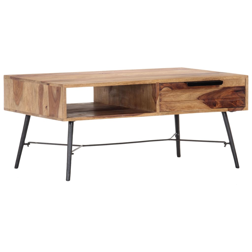 Tavolino da Salotto 88x55x40 cm in Legno Massello di Sheesham