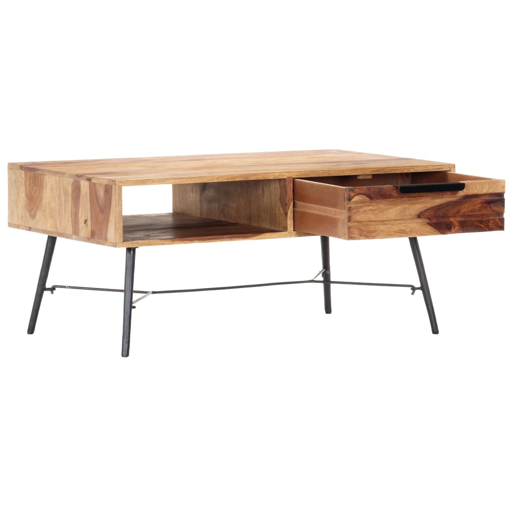 Tavolino da Salotto 88x55x40 cm in Legno Massello di Sheesham