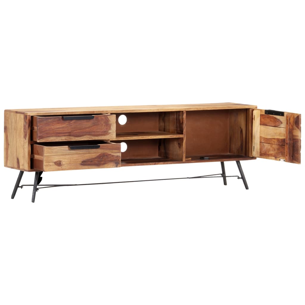 Mobile Porta TV 140x28x47 cm in Legno Massello di Sheesham