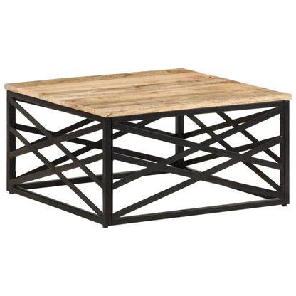 Tavolino da Salotto 68x68x35 cm in Legno Massello di Mango
