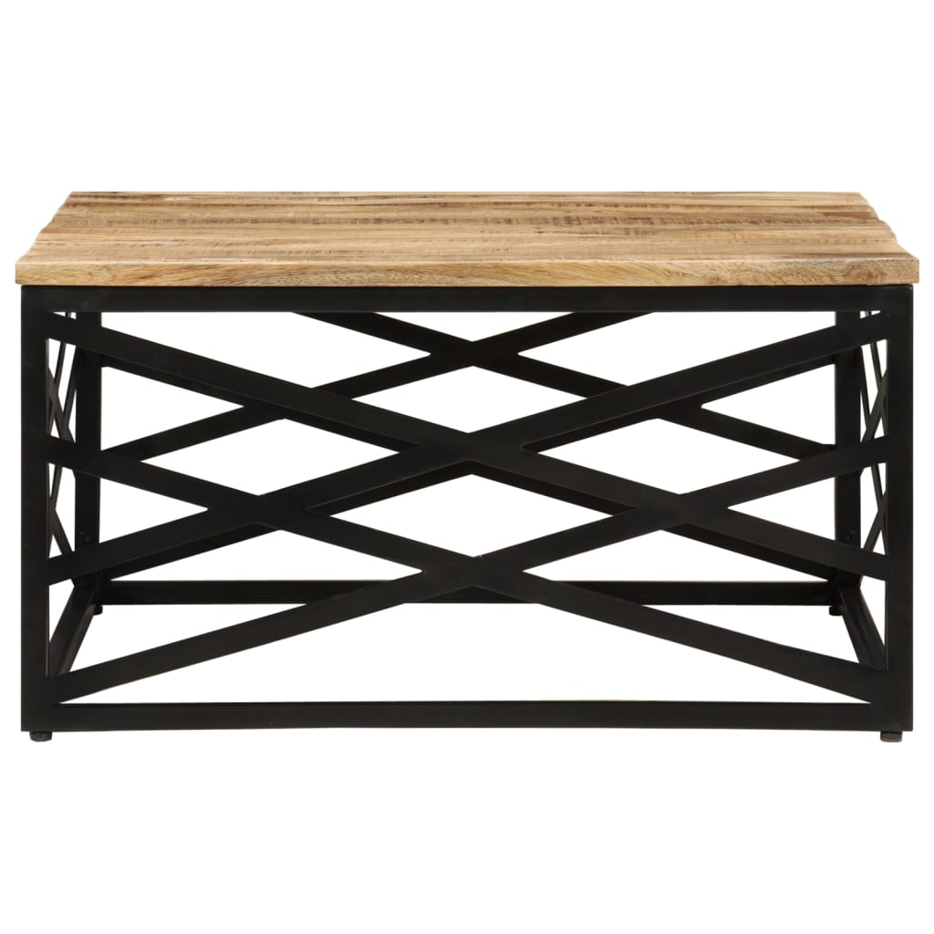Tavolino da Salotto 68x68x35 cm in Legno Massello di Mango