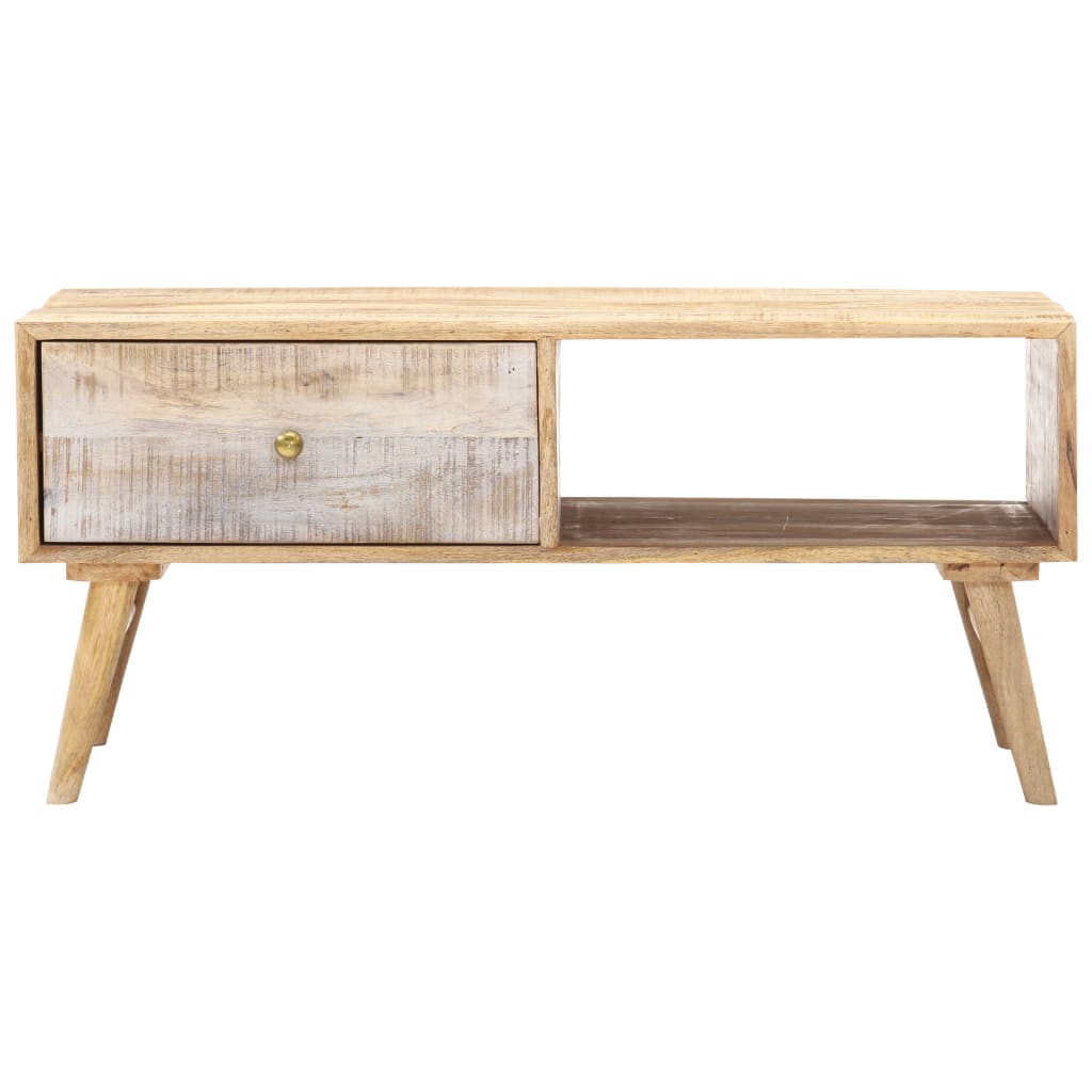 Tavolino da Salotto 88x60x40 cm in Legno Massello di Mango
