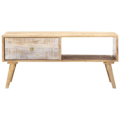 Tavolino da Salotto 88x60x40 cm in Legno Massello di Mango